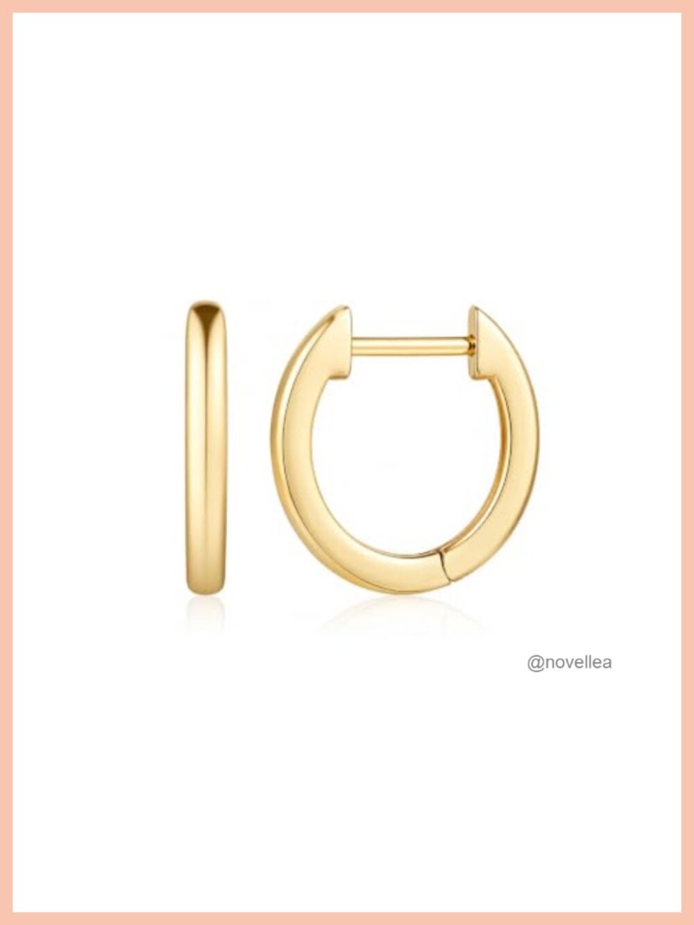 14k Gold Huggie Hoop Earrings Small Lightweight Hypoallergenic Women
